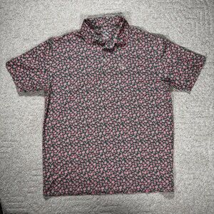 Rhoback Azalea Masters Print Polo XL | Augusta Golf Floral Performance Shirt